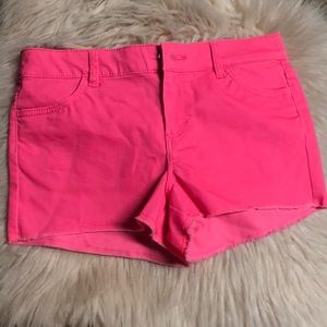 Neon pink shorts